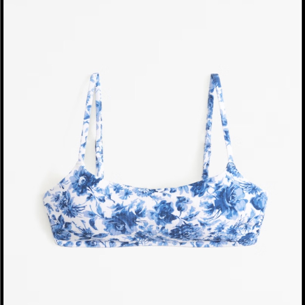 Abercrombie smocked floral bralette swim top